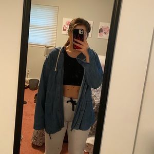 Forever 21 Contemporary Jean Jacket with Hood